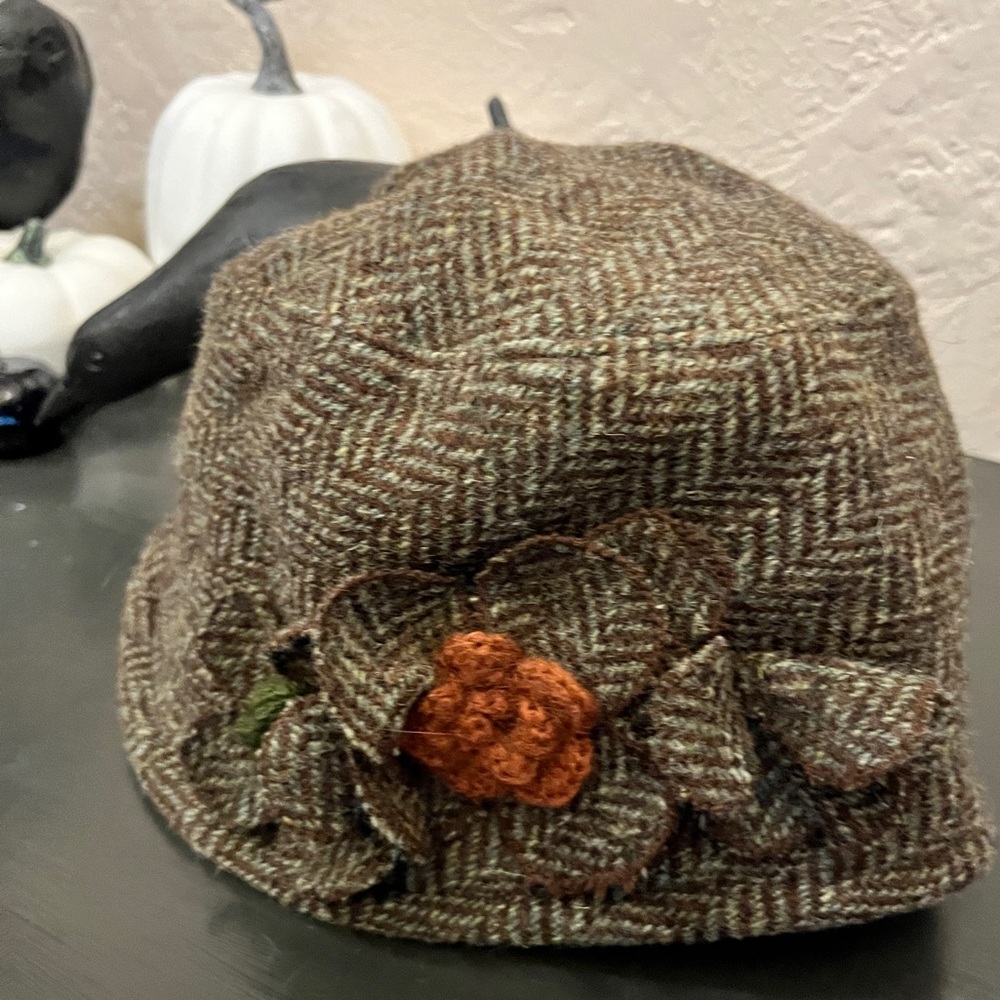 🎉Host Pick🎉 Wool Hat houndstooth with flower